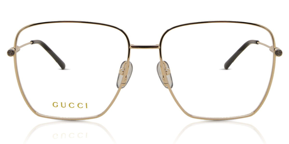 Image of Gucci GG1414O Asian Fit 001 58 Złote Damskie Okulary Korekcyjne PL