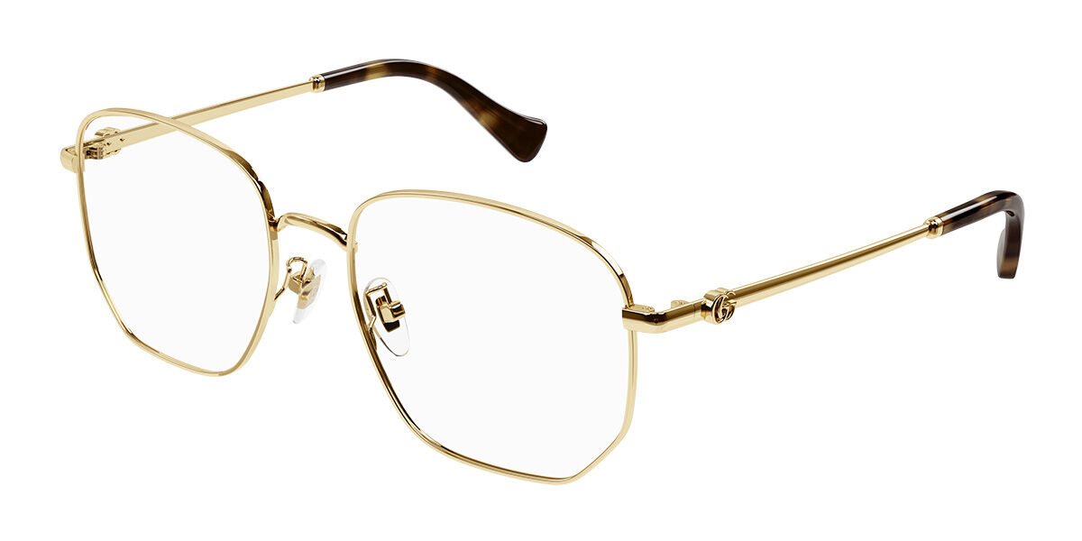 Image of Gucci GG1420OK Formato Asiático 001 Óculos de Grau Dourados Feminino BRLPT