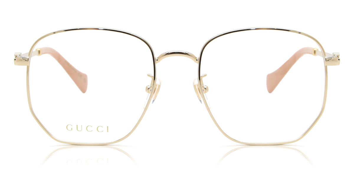 Image of Gucci GG1420OK Formato Asiático 003 Óculos de Grau Dourados Feminino BRLPT