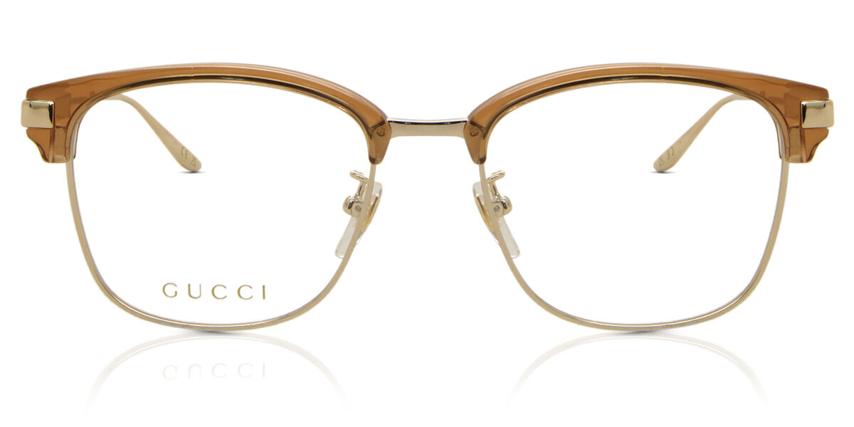 Image of Gucci GG1439OK Asian Fit 003 Óculos de Grau Marrons Masculino PRT