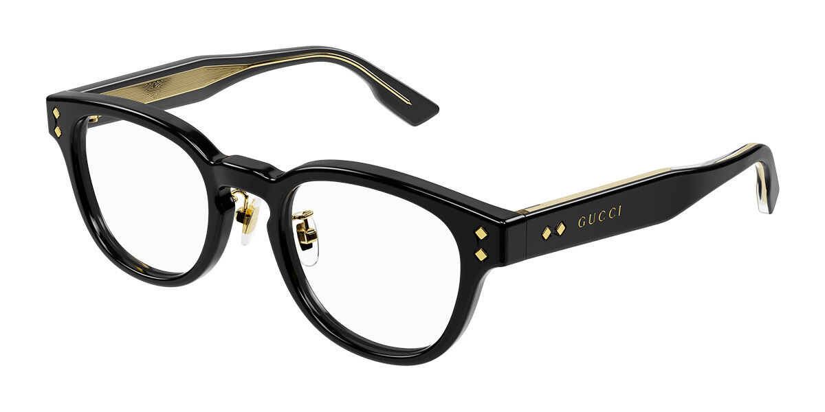 Image of Gucci GG1470OJ Formato Asiático 001 Óculos de Grau Pretos Masculino BRLPT