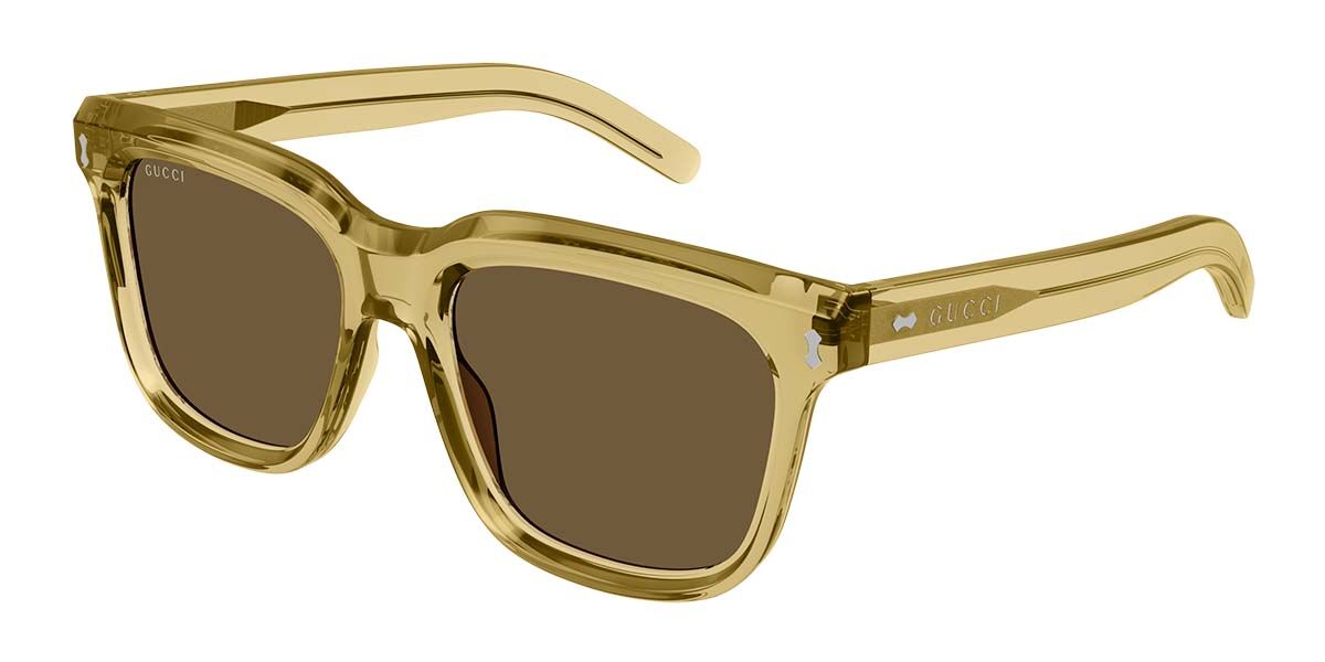 Image of Gucci GG1523S 004 53 Lunettes De Soleil Homme Jaunes FR