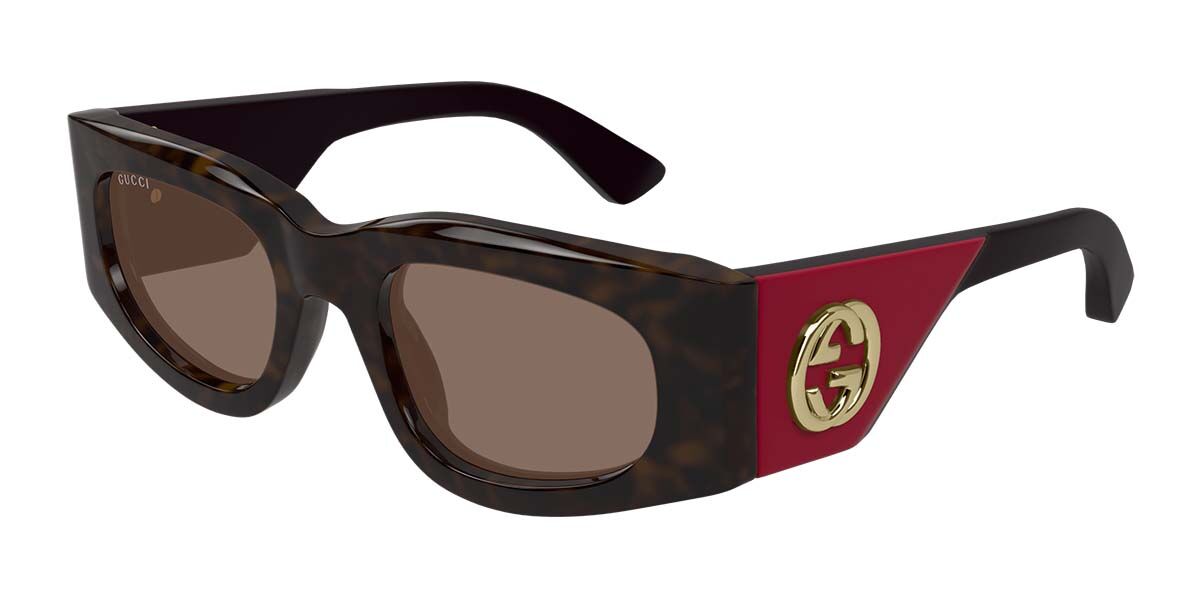 Image of Gucci GG1664S 004 51 Lunettes De Soleil Femme Tortoiseshell FR