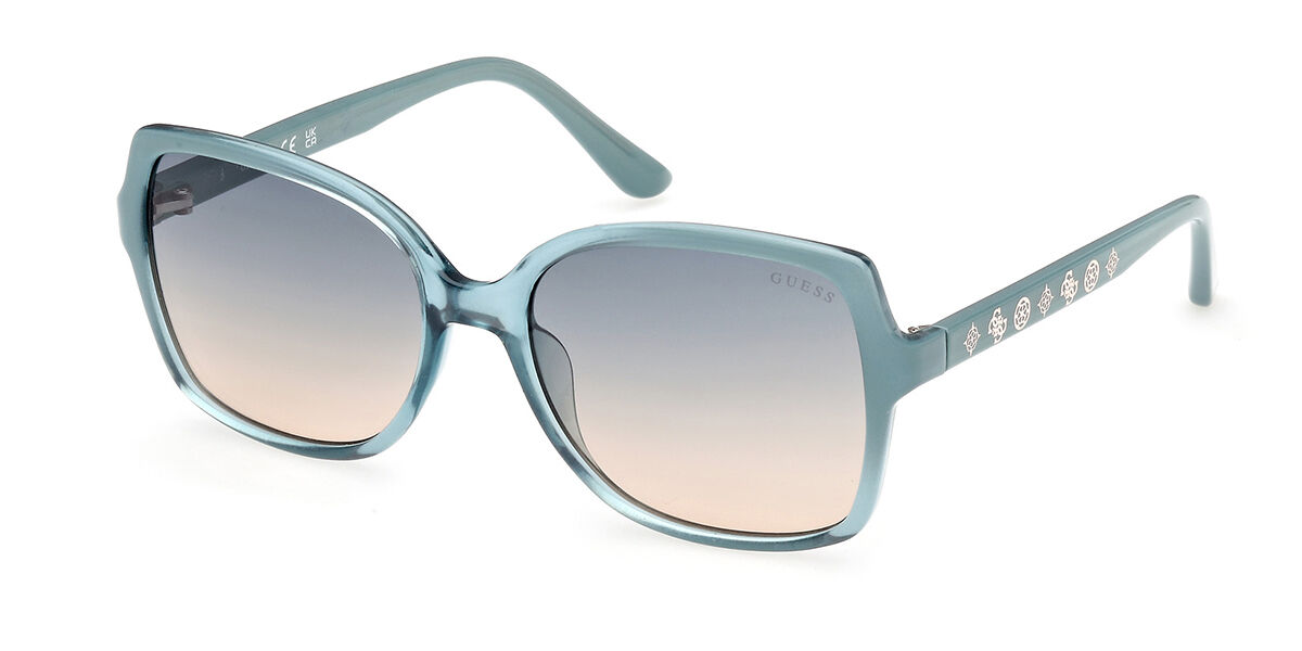 Image of Guess GU00100 89W 55 Lunettes De Soleil Femme Bleues FR