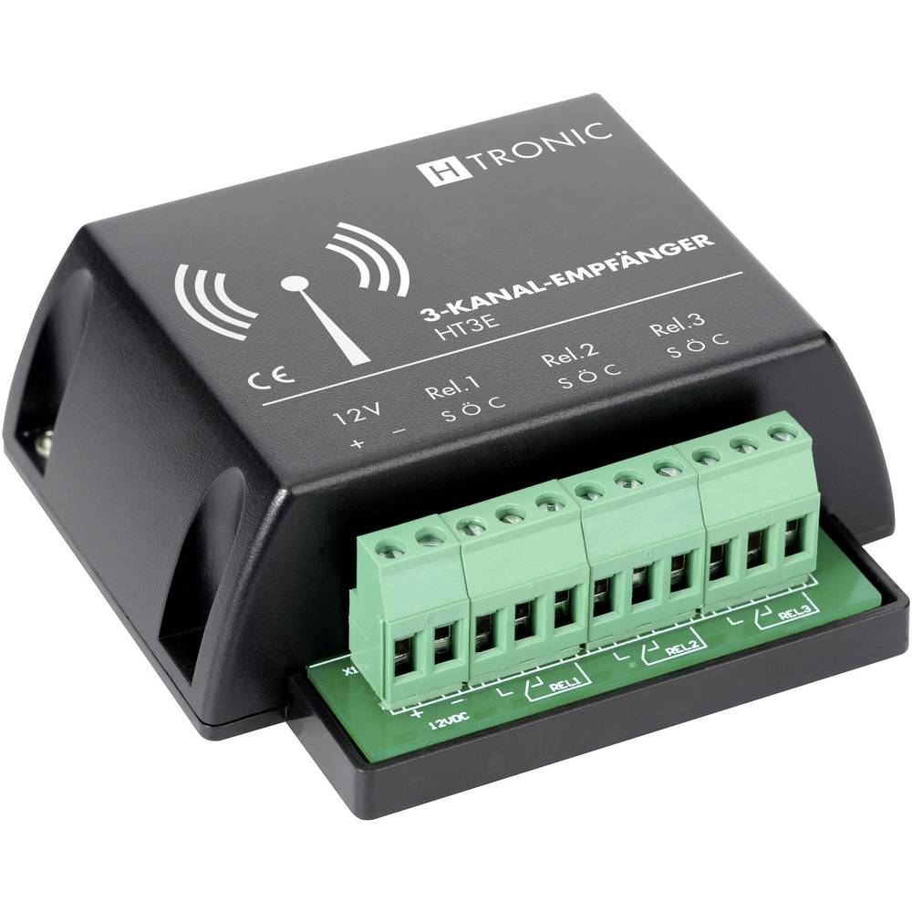 Image of H-Tronic HT3E Wireless receiver 3-channel Frequency 86835 MHz 12 V DC