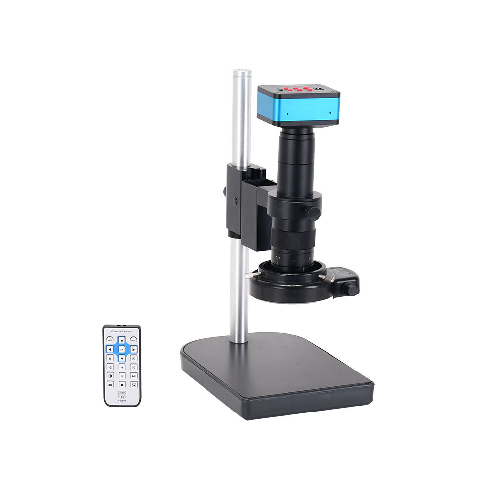 Image of HAYEAR 4K Industrial Microscope Camera HDMI USB Outputs 180X C-mount Lens 144 LED Light Big Boom for PCB Repair Solderin