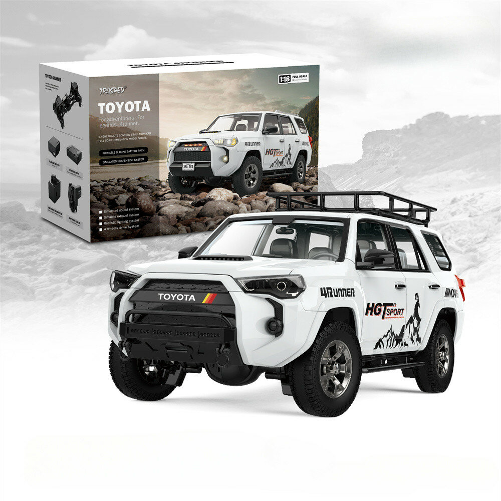 Image of HG HG4-52 TRASPED 1/18 24G 4WD RC Car for TOYOTA 4RUNNER Rock Crawler LED Light Simulated Sound Off-Road Climbing Truck