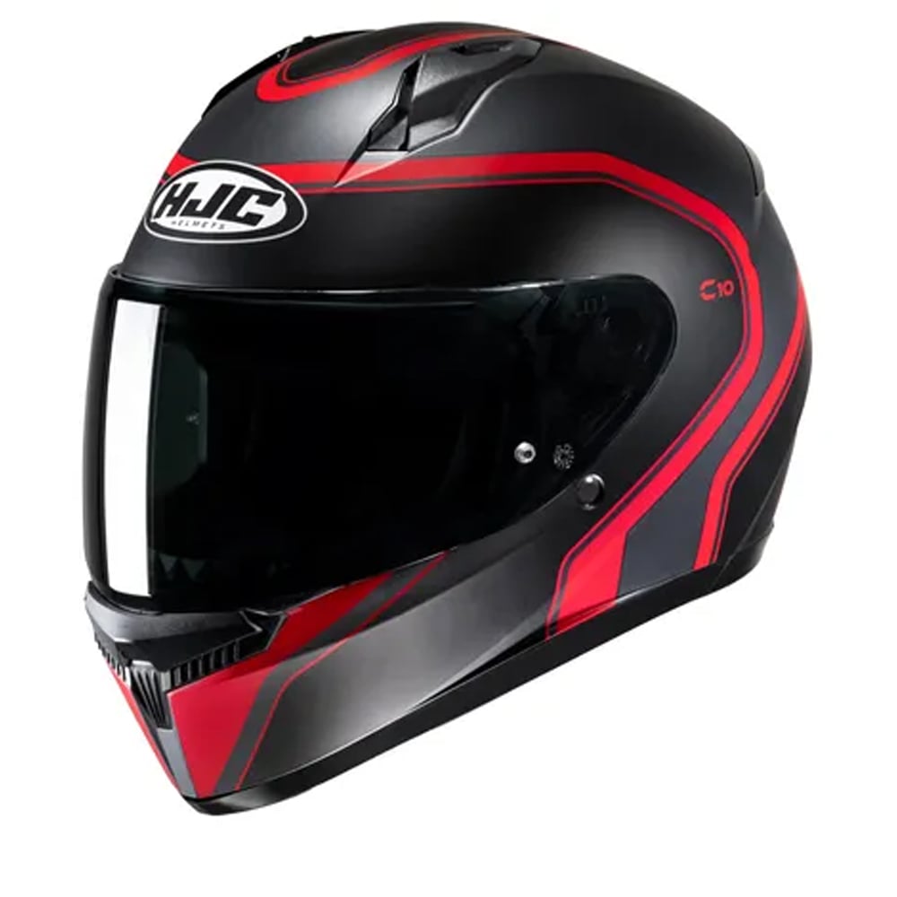 Image of HJC C10 Elie Black Red Mc1Sf Full Face Helmet Size M EN
