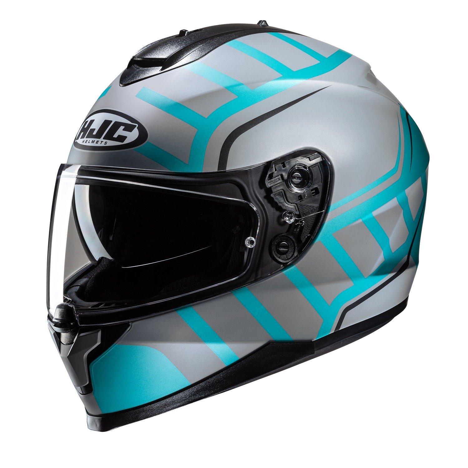 Image of HJC C70N Holt Grey Blue Full Face Helmet Size L ID 8804269449509