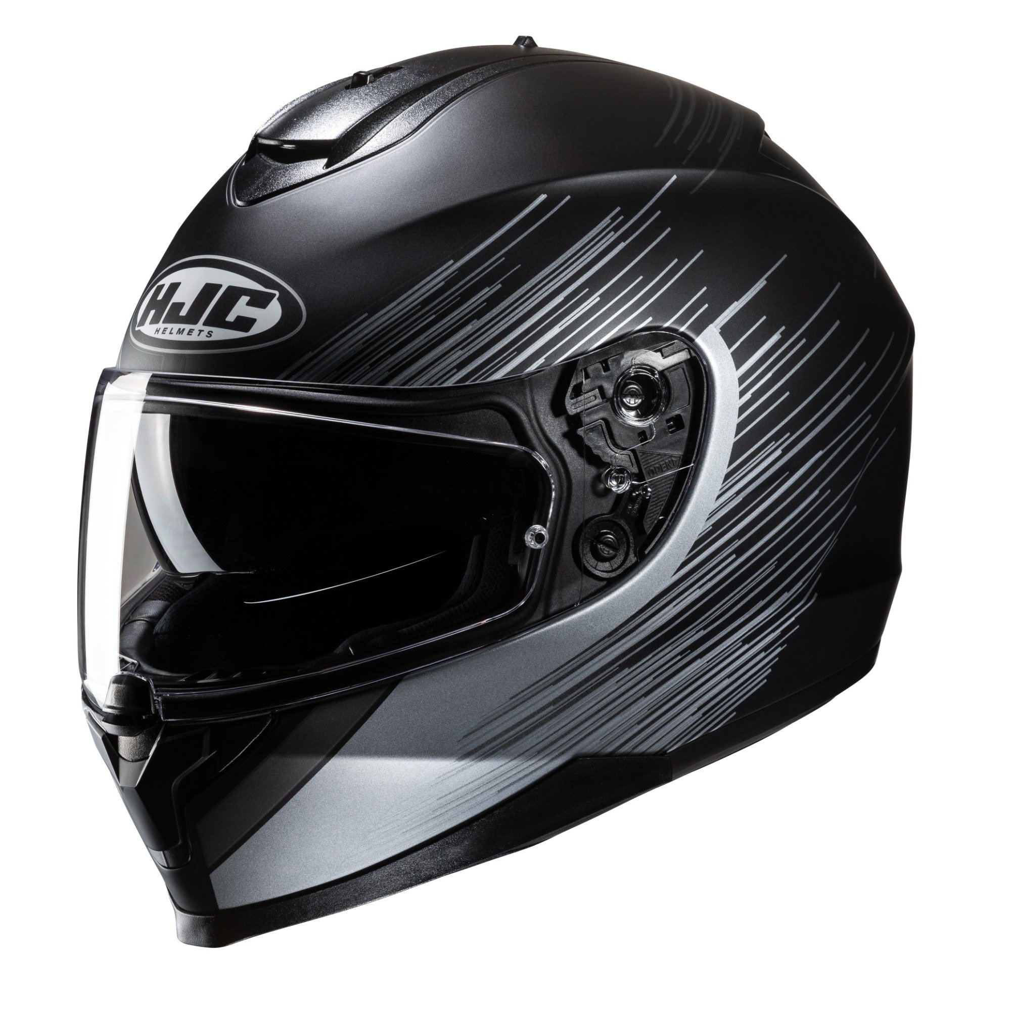 Image of HJC C70N Sway Black White Full Face Helmet Größe L