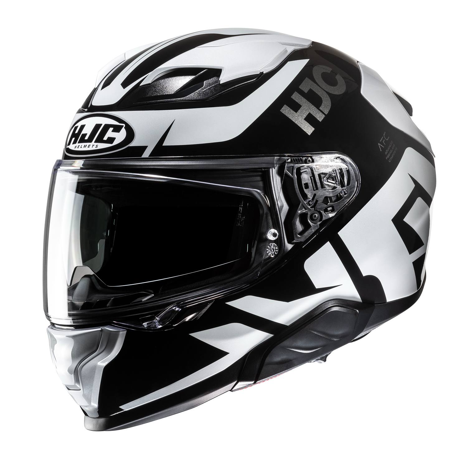 Image of HJC F71 Bard Black White Full Face Helmet Größe 2XL