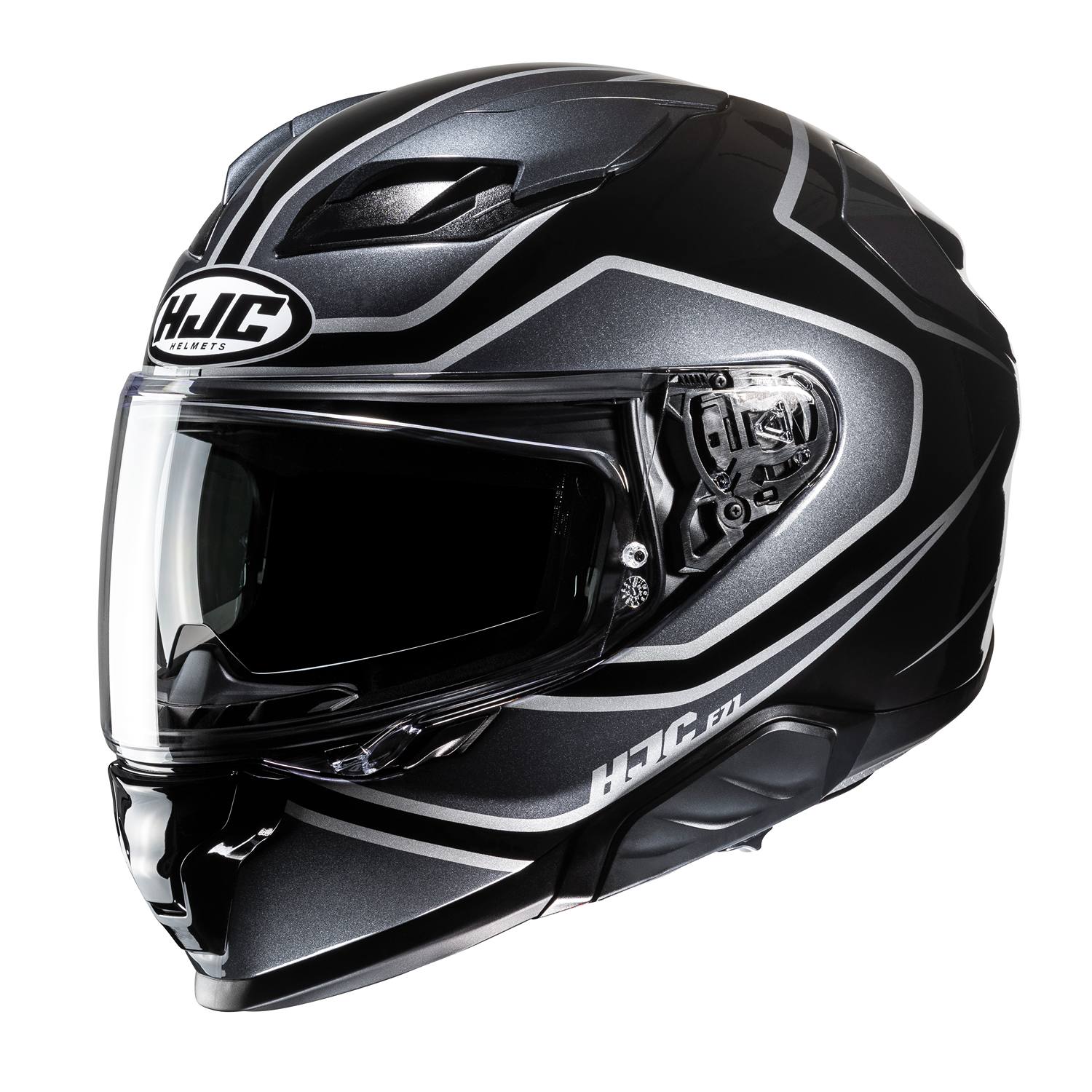 Image of HJC F71 Idle Grey Black Full Face Helmet Größe L