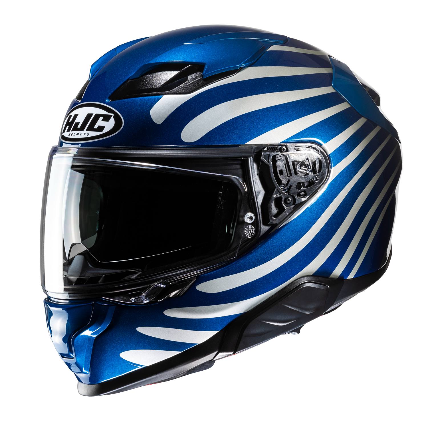Image of HJC F71 Zen Blue White Full Face Helmet Size M ID 8804269463802