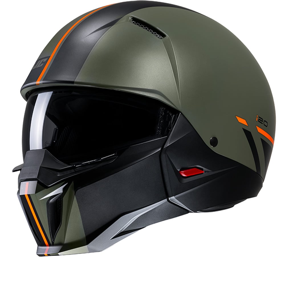 Image of HJC I20 Batol Green Orange MC4SF Jet Helmet Size XS EN