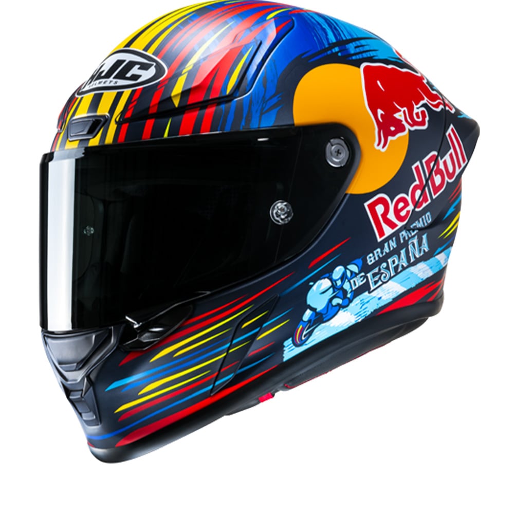 Image of HJC RPHA 1 Jerez Red Bull Blue Red Full Face Helmet Size S ID 8804269422687