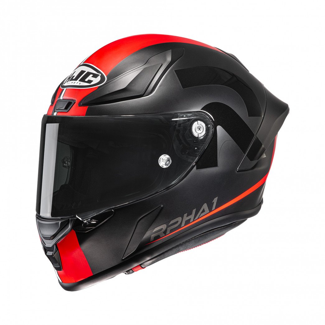 Image of HJC RPHA 1 Senin Black Red Mc1Sf Full Face Helmet Size XS EN