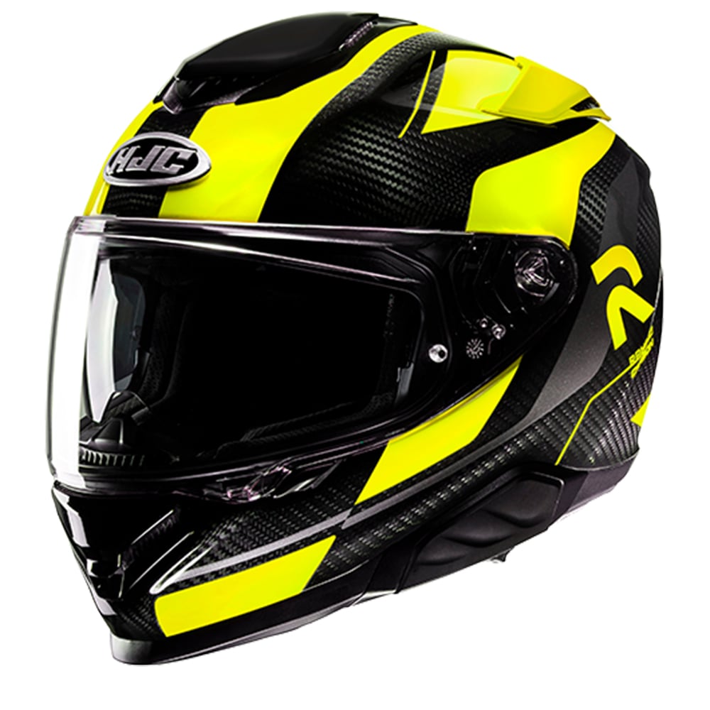 Image of HJC RPHA 71 Carbon Hamil Black Yellow Full Face Helmet Talla L