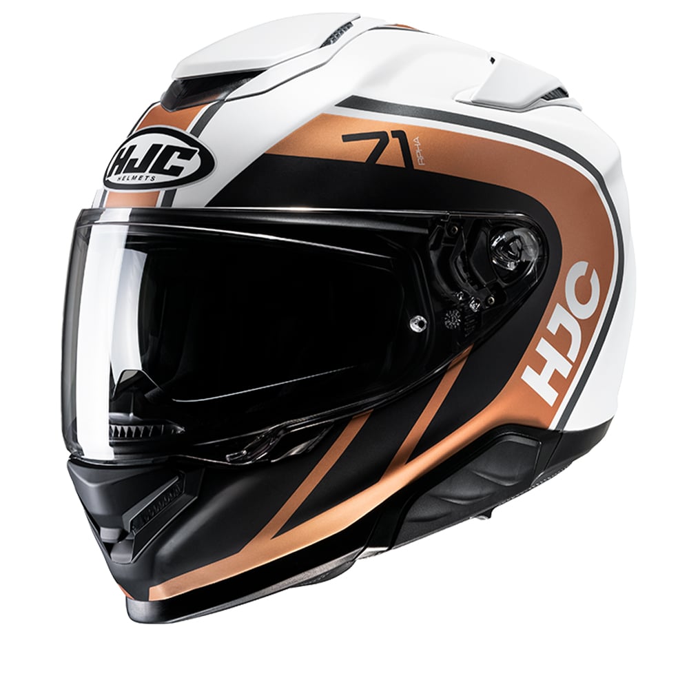 Image of HJC RPHA 71 Mapos White Brown Mc9Sf Full Face Helmet Size S EN