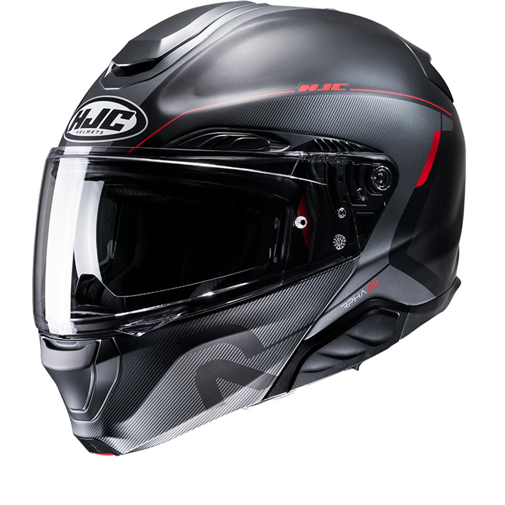 Image of HJC RPHA 91 Combust Black Red MC1SF Modular Helmet Size L ID 8804269391822