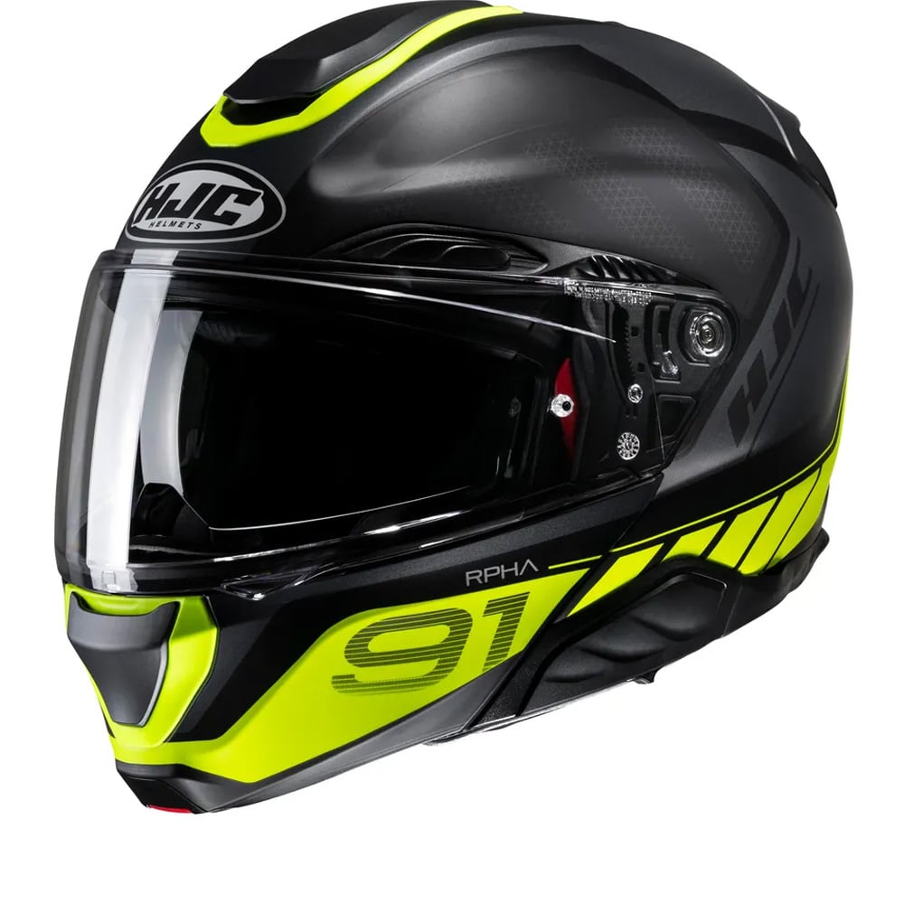 Image of HJC RPHA 91 Rafino Noir Jaune Mc3Hsf Casque Modulable Taille XS