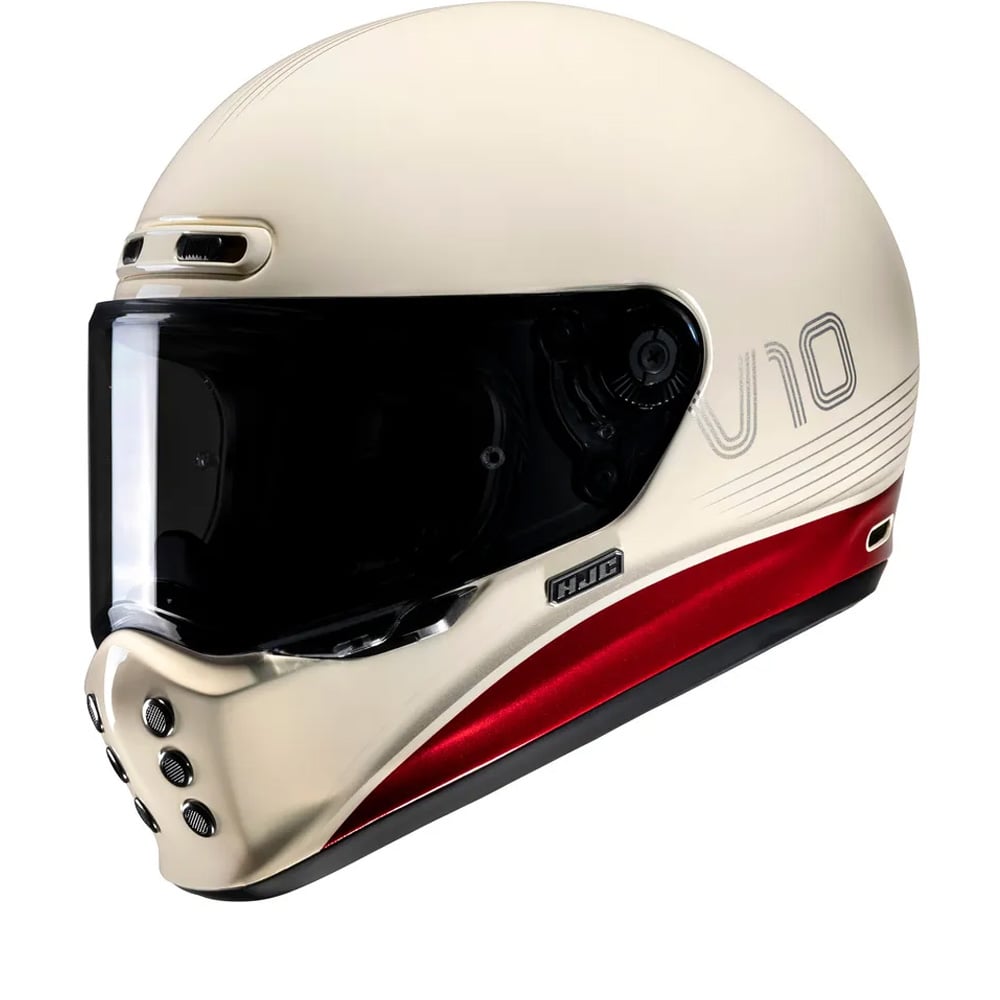 Image of HJC V10 Tami Beige Red Mc1 Full Face Helmet Size XS EN