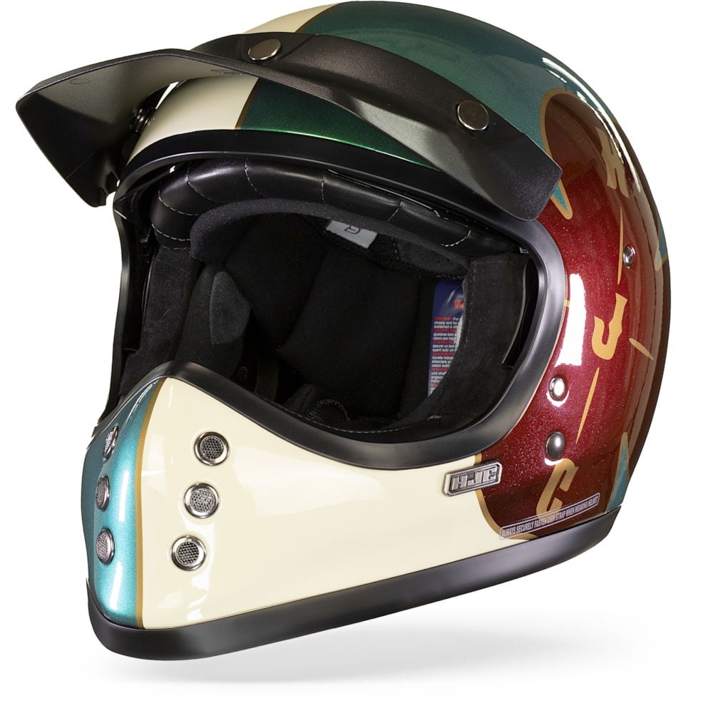 Image of HJC V60 Ofera Green Red MC4 Full Face Helmet Size M EN