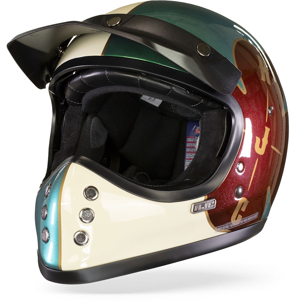 Image of HJC V60 Ofera Green Red MC4 Full Face Helmet Size S ID 8804269358740