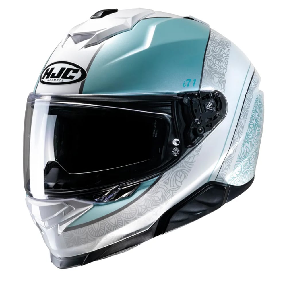 Image of HJC i71 Sera White Blue MC2 Full Face Helmet Size S EN