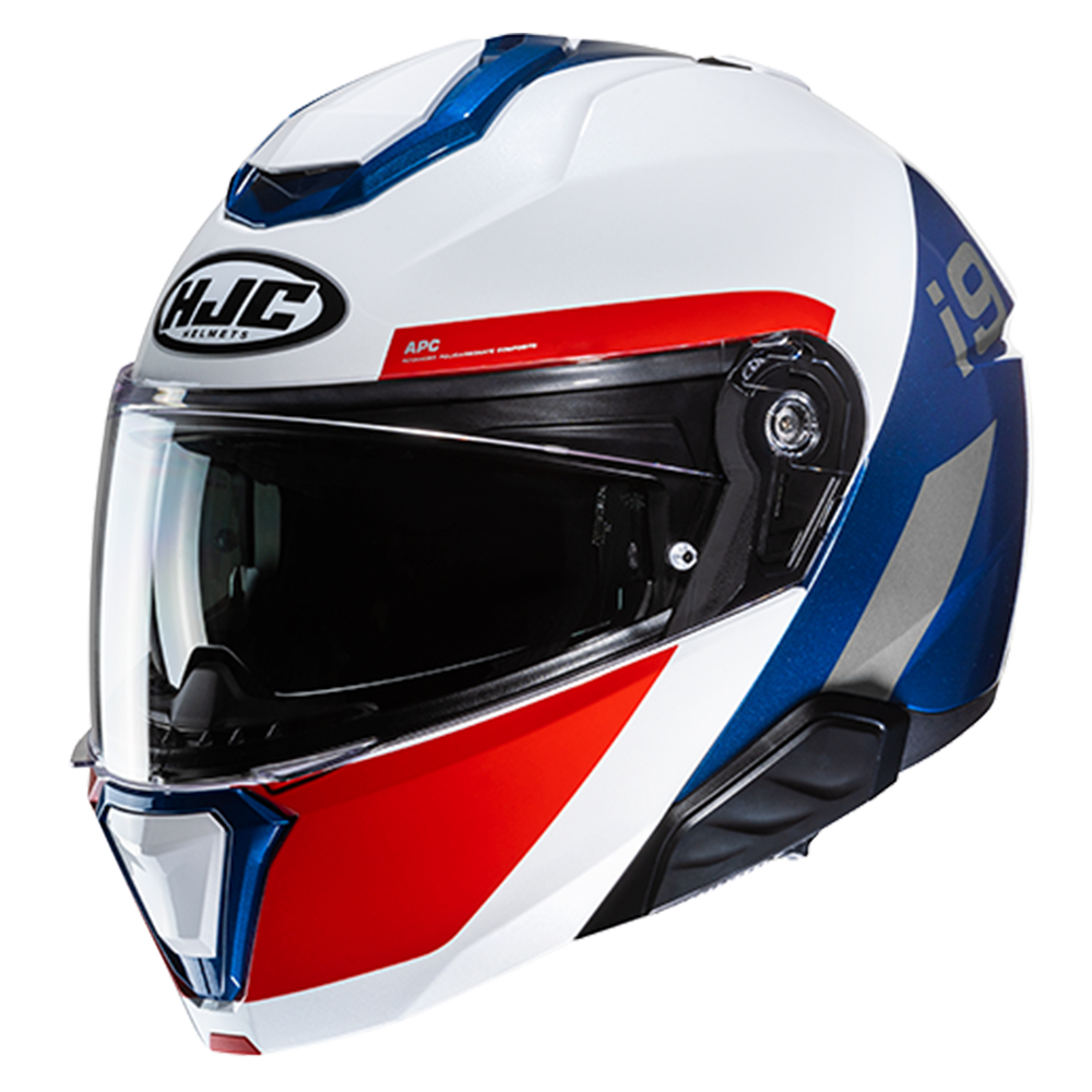Image of HJC i91 Bina White Blue Modular Helmet Größe M