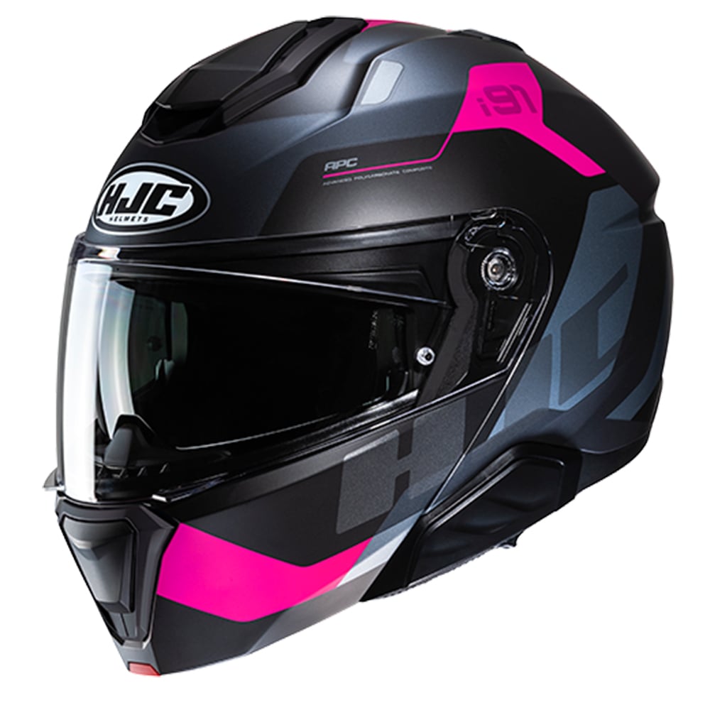 Image of HJC i91 Carst Grey Pink Modular Helmet Größe M