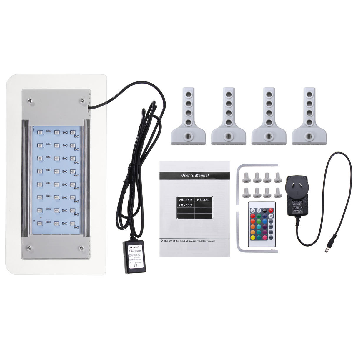 Image of HL-380B With Controller 5050 RGB 260*130*155mm 5050 24 smd 5W Apply to 26-42cm tank Fish lamp Clip lamp Aquarium light