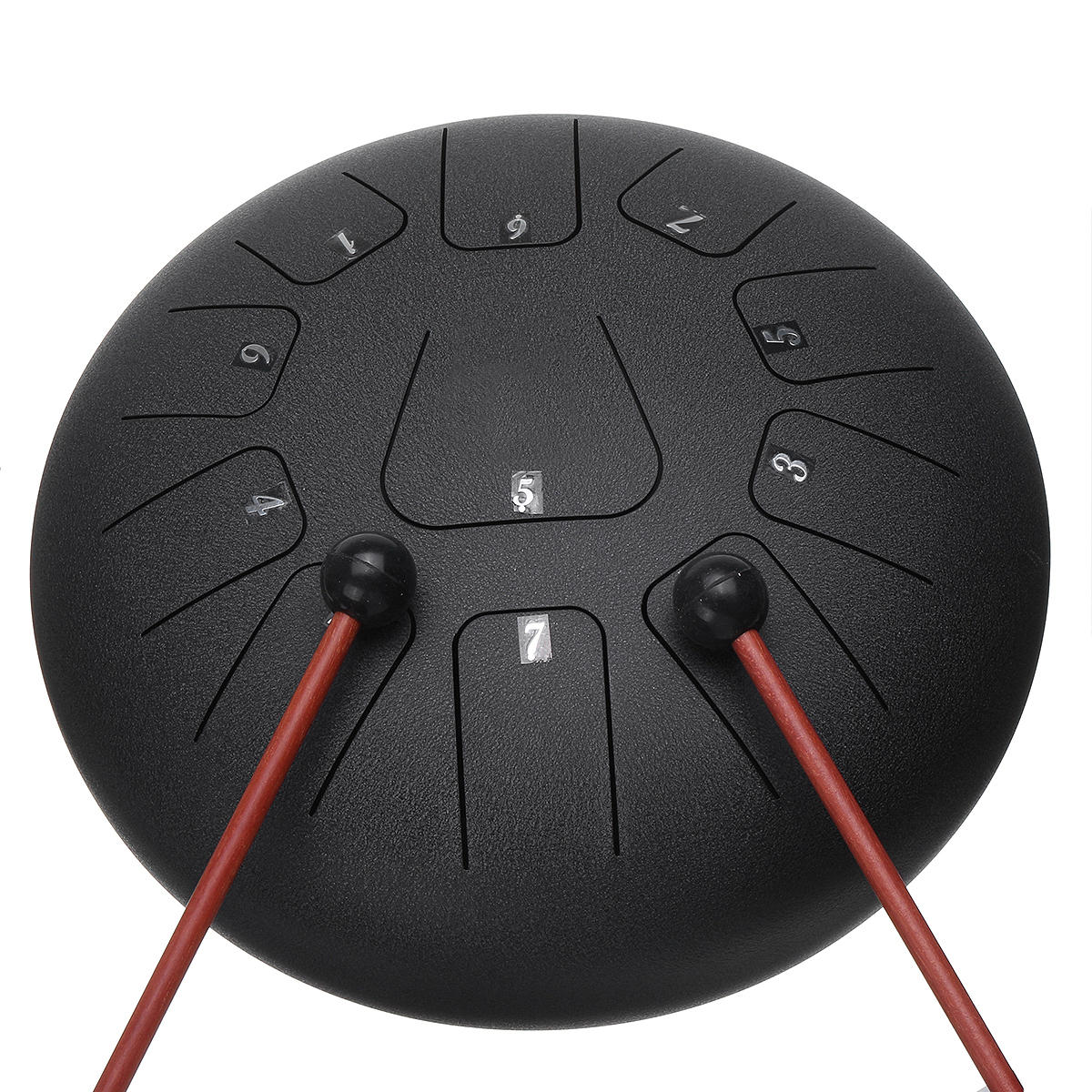 Image of HLURU 12 Inch 11 Notes D Tone Steel Tongue Percussion Drum Handpan Instrument with Drum Mallets and Bag