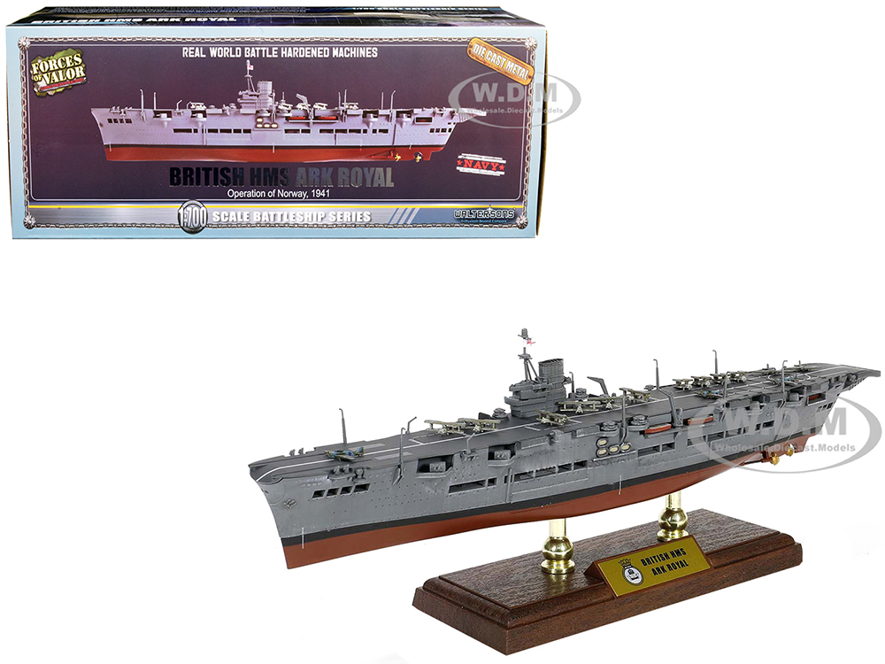 Image of HMS Ark Royal (91) British Aircraft Carrier "Operation of Norway" (1941) 1/700 Scale Model by Forces of Valor