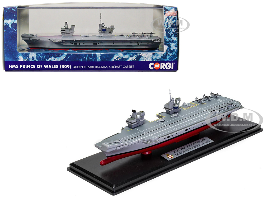 Image of HMS Prince of Wales (R09) Aircraft Carrier "Queen Elizabeth-Class" British Royal Navy "Naval Power" Series 1/1250 Diecast Model by Corgi