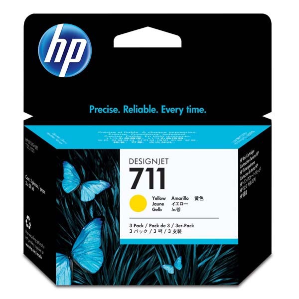 Image of HP 711 CZ136A 3ks žltá (yellow) originálna cartridge SK ID 14105