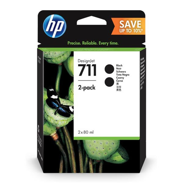 Image of HP 711 P2V31A 2ks czarny (black) tusz oryginalna PL ID 14146