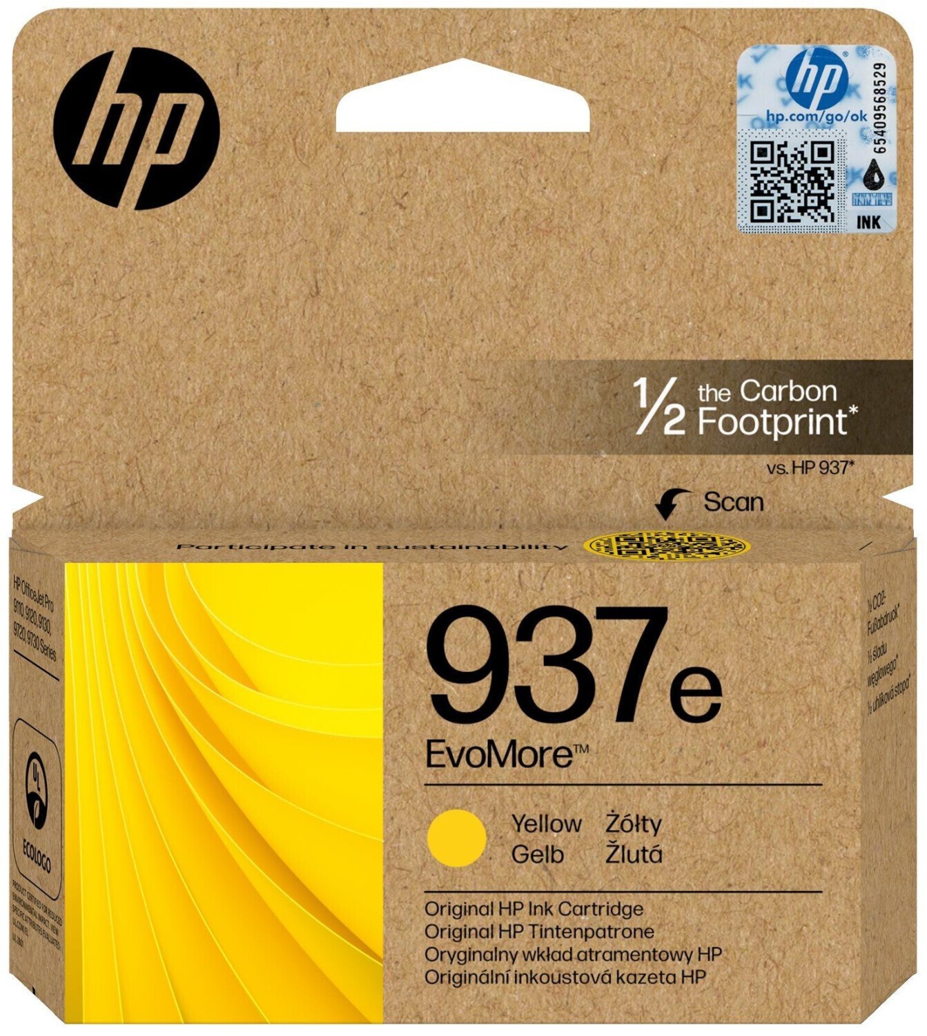 Image of HP 937e 4S6W8NE EvoMore sárga (yellow) eredeti tintapatron HU ID 514511