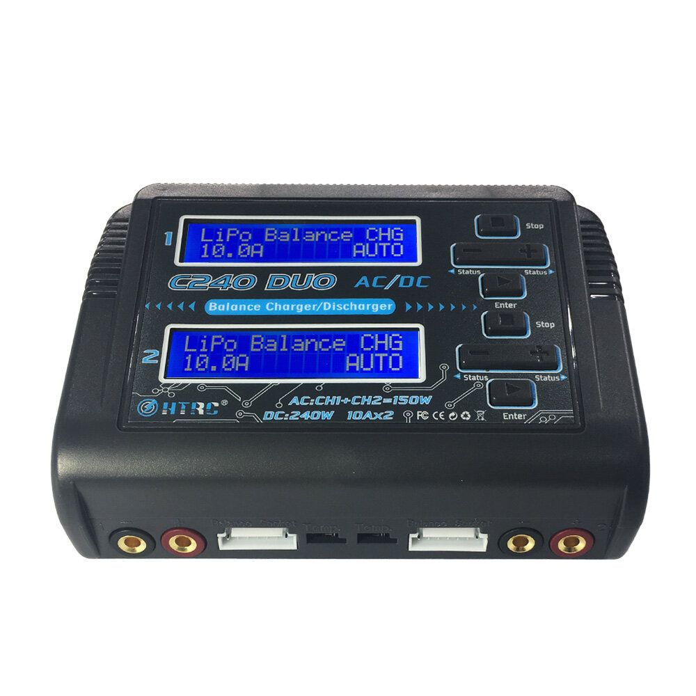 Image of HTRC C240 DUO AC 150W DC 240W 10Ax2 Dual Channel Battery Balance Charger