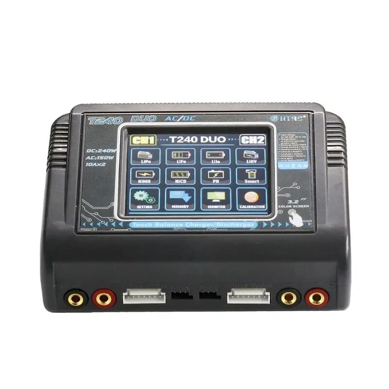 Image of HTRC T240 DUO AC 150W DC 240W 10A Touch Screen Dual Channel Battery Balance Charger Discharger