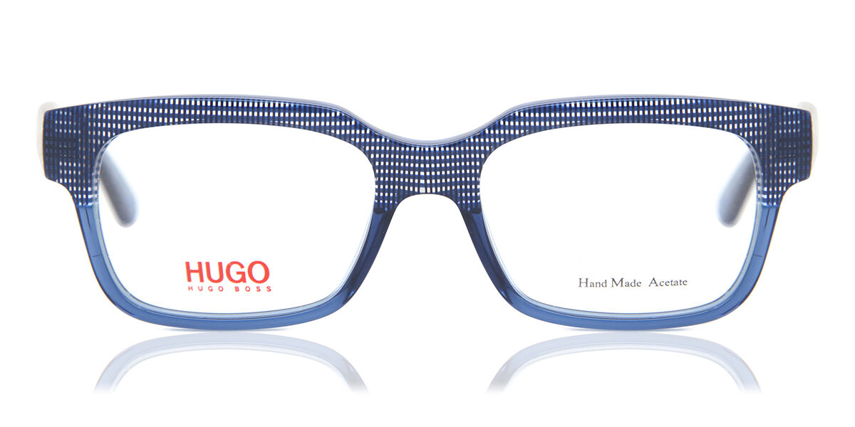 Image of HUGO Hugo 0117 FRA Óculos de Grau Azuis Masculino BRLPT