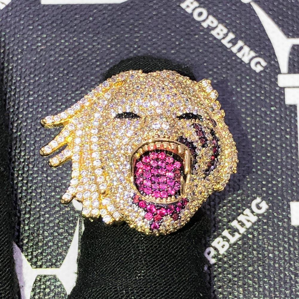 Image of Half Man Half Beast Iced Out Hip Hop Ring ID 39318291808449