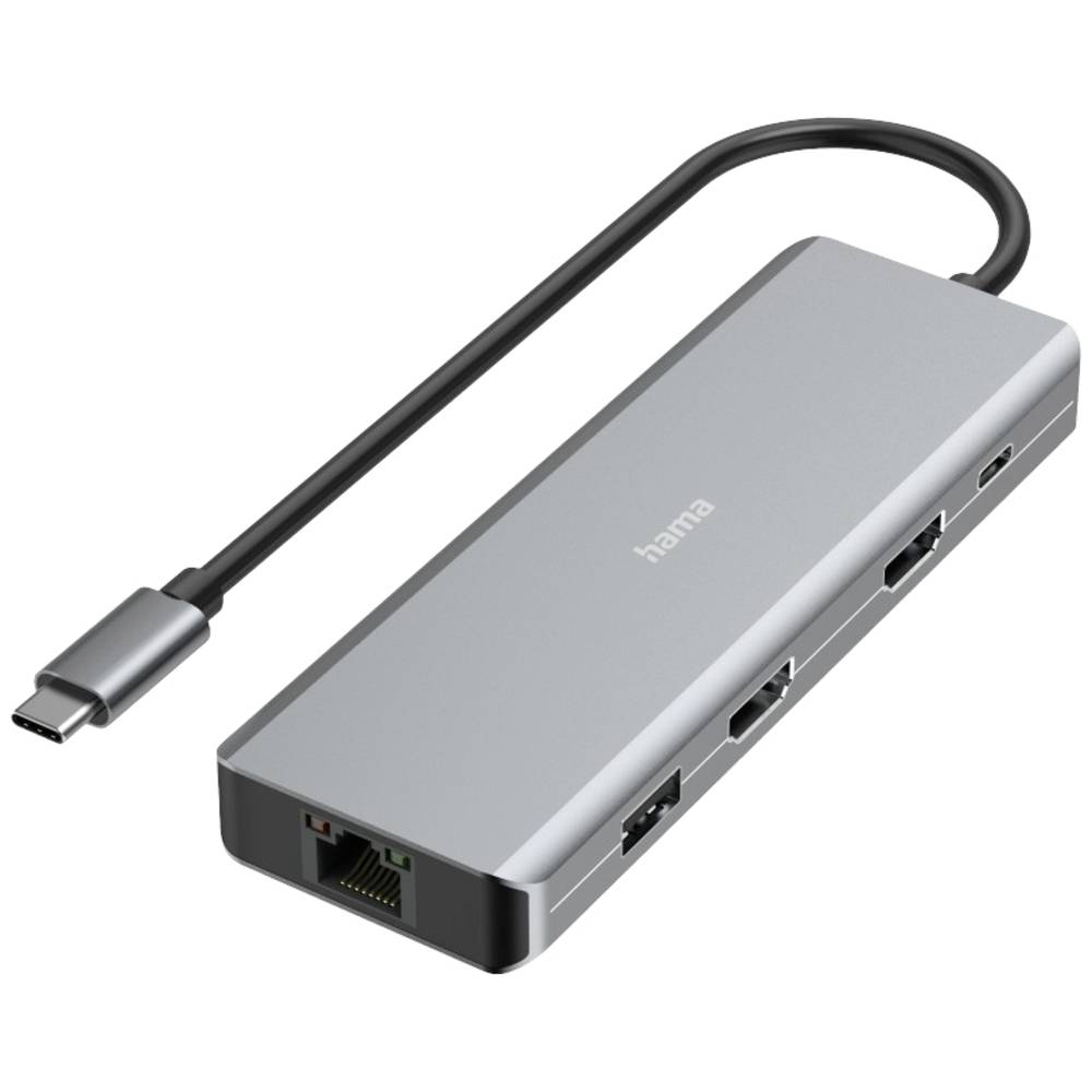 Image of Hama 9 ports USB 32 1st Gen (USB 30) hub + quick-charge port + USB C connector Ultra HD compatibility Grey