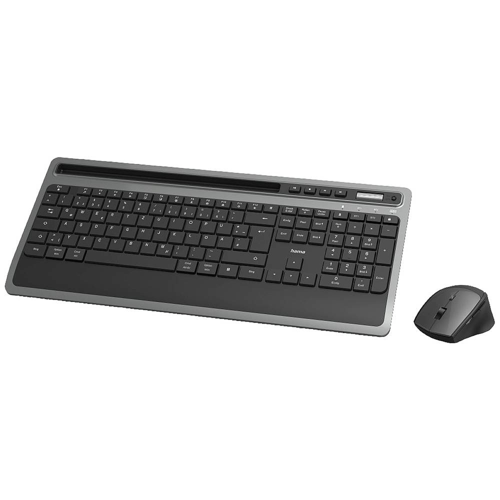 Image of Hama Radio BluetoothÂ® Keyboard and mouse set German QWERTZ Black Anthracite