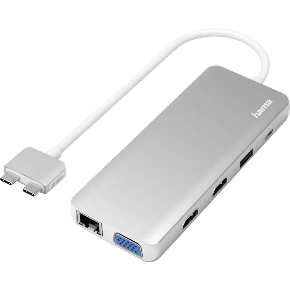 Image of Hama USB-CÂ® laptop docking station Compatible with (brand): Apple MacBook Charging function USB-CÂ® powered