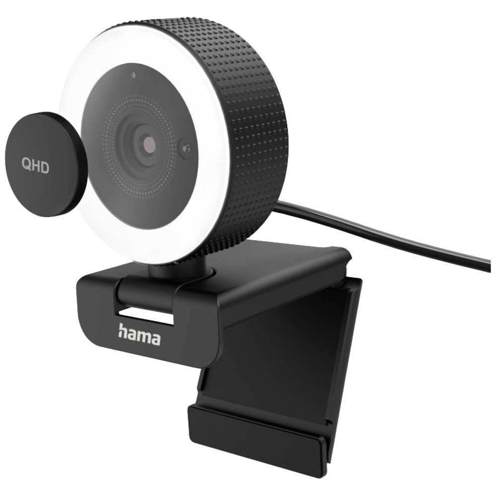 Image of Hama Webcam 2560 x 1440 Pixel Clip mount Stand Stereo microphone