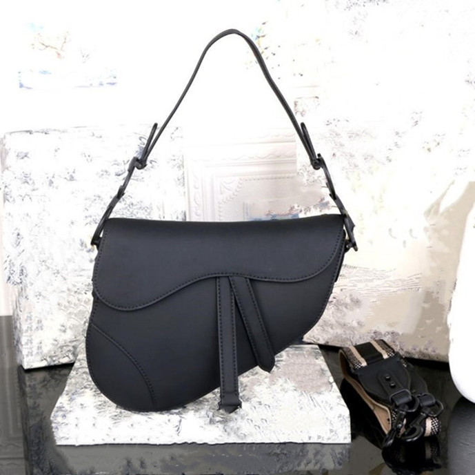 Image of Handbags Women Luxury Designer Bags lady Genuine leather handbag with letters ladies real leathers saddle bag