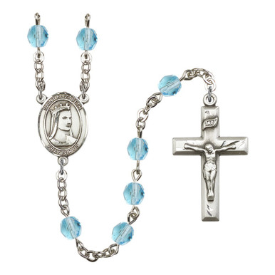Image of Handmade Bliss St Elizabeth of Hungary Aqua Blue March Rosary 6mm