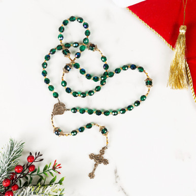 Image of Handmade O Tannenbaum Green Christmas Rosary