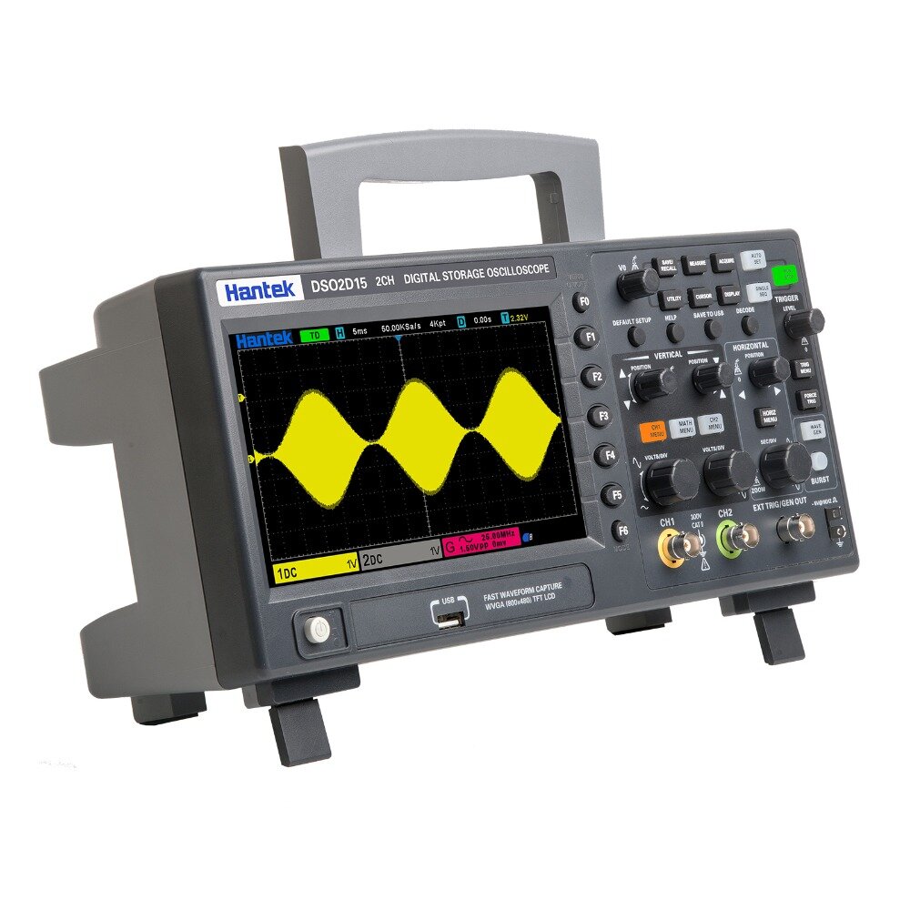 Image of Hantek DSO2D15 Dual-Channel + AFG Digital Storage Oscilloscope 150MHz 1GSa/s Signal Generator Oscilloscope 2 In 1