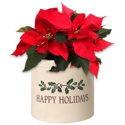 Image of Happy Holidays Holly 2 Gallon Stoneware Crock